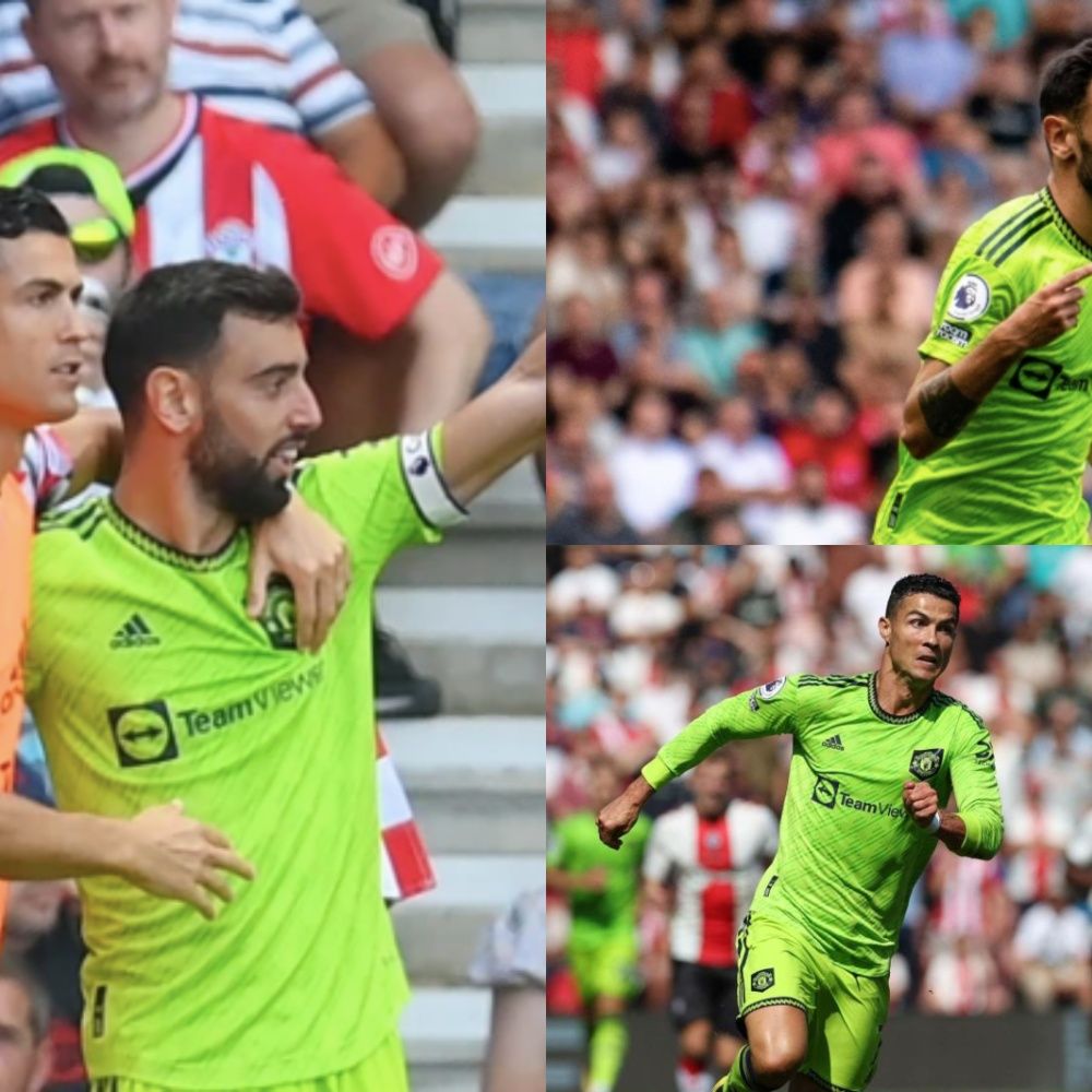 La réaction surprenante de Cristiano Ronaldo face au but de Manchester United contre Southampton befunky